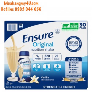 Ensure Original Nutritional Drink, Vanilla, 8 fl oz, thùng 30 Chai