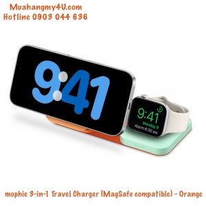 mophie 3-in-1 Travel Charger_MagSafe compatible - Orange