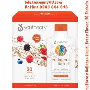 youtheory Collagen Liquid, Berry Flavor, 30 Packets