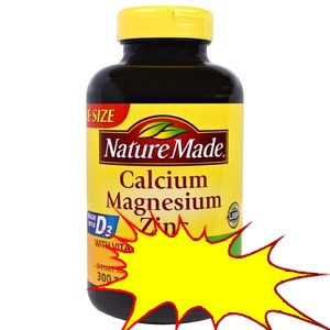 Nature Made Calcium, Magnesium, and Zinc with Vitamin D, With D-3 300 Tablets